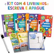 Kit Livro de Alfabetização Infantil Atividades Aprender A Ler E Escrever Caligrafia Letra Cursiva Palavras Números