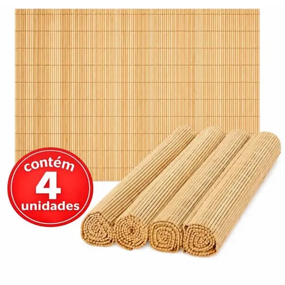 Jogo Americano Para Mesa Souplast Em Bambu 4 Peças 30x45 Mesa Posta Jogo de Jantar Casa
