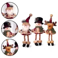 Enfeite p/ Árvore de Natal Rústico Pendurável Decoração Natalina Florarte Vermelho e Xadrez