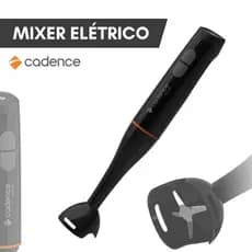 Mixer Elétrico Cadence Haste Desmontável MIX270 Potente Preto Portátil Sucos Cremes Molhos Shakes