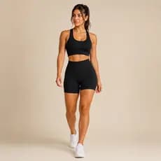Kit 3 Shorts Academia Feminino Canelado Cintura Alta Zero Transparência Fitness