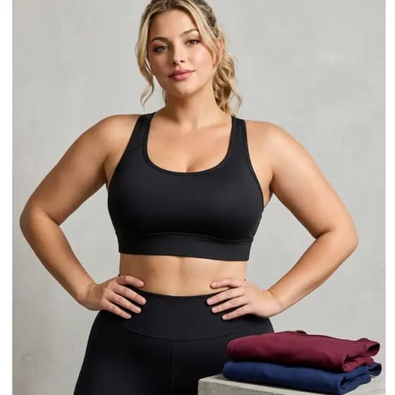 Kit 3 Top Plus Size Academia Alta Sustentação Nadador Zero Transparência Conforto Diário