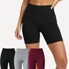 Kit 3 Shorts Feminino Academia Canelado Zero Transprência