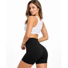Short Feminino de Academia com Cintura Alta e Modelagem Yoga Zero Transparência Treino Tecido Grosso