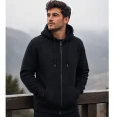 Casaco Moletom Masculino Zíper Capuz Quente Grosso Peluciado Inverno