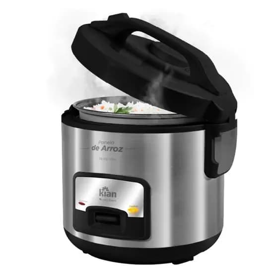 Panela de Arroz Elétrica Kian 5 Xícaras 1L com Acessórios 110v/220v Inox Branca Preta