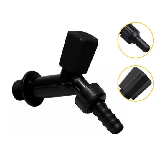 Kit com 12 Torneiras de Jardim/Tanque Plástica Preta - VALEPLAST