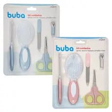 Kit Higiene Cuidados Bebê Tesoura Cortador Escova Pente Recém Nascido Buba