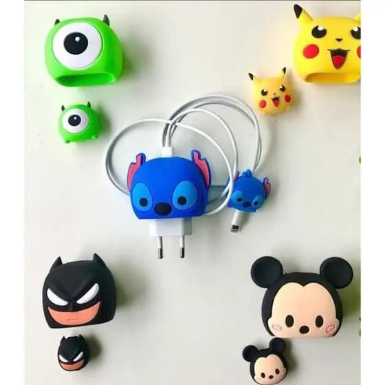 Protetor para Cabo e Fonte Carregador Desenho Animado Para iphone ipad 18w 20w Personagens