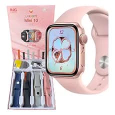 Smartwatch Feminino W10 Mini Series 41mm 8 Pulseiras Tela Amoled Serie 10 Laxasfit 2025
