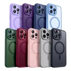 Capa Magnética Luxuosa Fosca Translúcida À Prova De Choque Para iPhone 16 15 14 13 12 11 Pro Max