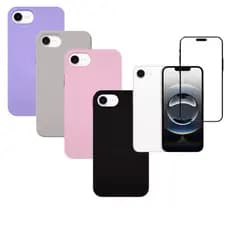 Capinha capa Silicone Case Proteção Para iPhone 16e/17e + Película de vidro 3d