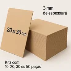 kit 10,20,30,50 Chapas Mdf Cru 3mm Placa  20x30 Artesanato Para Sublimação Quadros  - 10 unidades