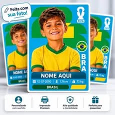 Kit 3 Figurinhas da Copa Personalizada Adesiva Com Sua Foto nome torcida futebol