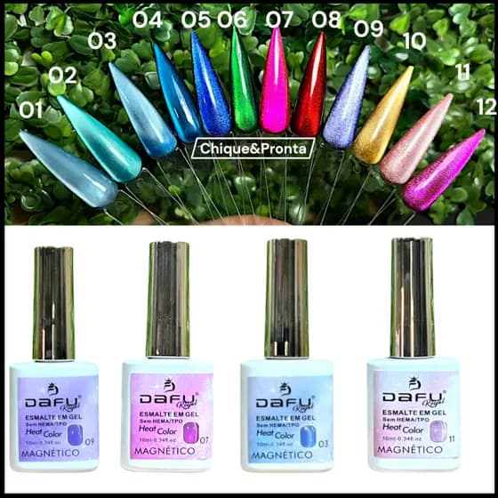 Esmalte em Gel Magnético Dafu - UV - Coleção Heat Color - Cat Eye -10ml