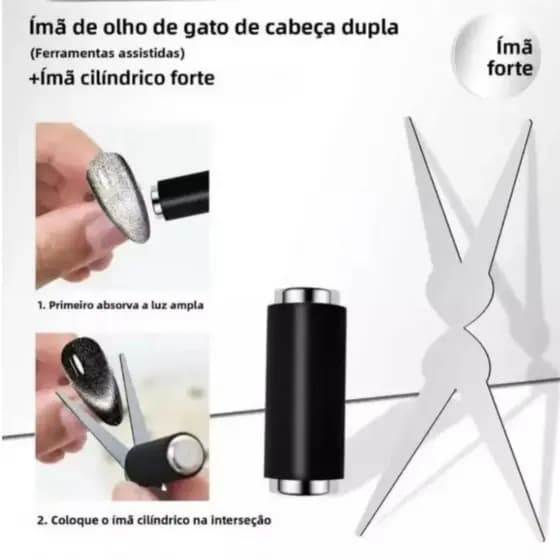 Ímã Magnético Efeito Francesinha para Esmalte em Gel Olho de Gato Nail Art