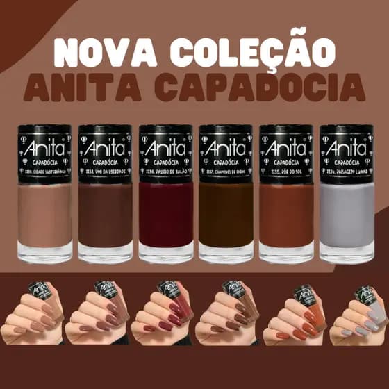 Kit Esmaltes Anita Capadócia 6 Cores Tendência Outono Inverno