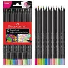 Lapis de Cor 12 Cores Super Soft 6 cores Neon 6 cores Pastel Faber Castell