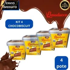 Kit 4 Bauducco choco biscuit To-go pote 360g 20 unidades 18g cada