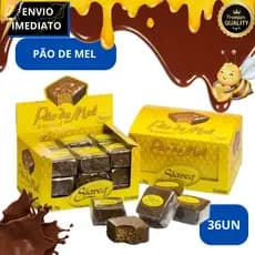 Pão de Mel Artesanal Coberto com Chocolate – 2 Caixas (36 Unidades) | Envio Imediato