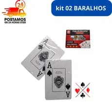 Baralho de Plástico Truco Cartas 02 Jogo Baralho 54 Cartas