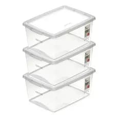 Kit 3 Caixa Organizadora My Closet 7,5 Litros Jogo Caixa Organizador De Armários Multiuso Ordene