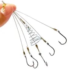 kit 10 unidades Chuveirinho Pesca Peixe cabo de aço 20 lbs anzol
