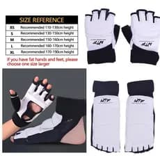 KIT DE LUVA DE LUTA PROTETOR DE PÉ E MÃO DE TAEKWONDO (WTF)