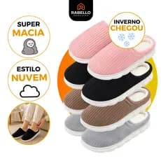 Pantufa Casual Moderna Nuvem De Inverno Feminina Masculina Quente Pelúcia Super Solado Macio Chinelo