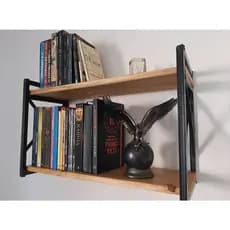 Prateleira x estilo industrial com Ferro e madeira Maciça Rustica 37x20x60cm + kit parafusos