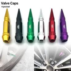 4 Pcs 60mm De Alumínio Universal Car Styling Tampa Da Haste Da Válvula Do Pneu De Carro Deslumbrante Spike-Shaped Metal Dust Covers Tampa Para Bicicleta Da Motocicleta