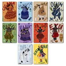 Kit 10 quadros Orixás- Tamanho 28x20cm - Em Madeira