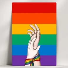 Quadros Decorativos LGBT+ Artístico - Mãos Dadas - Feito em Madeira - com Fita Adesiva - Envio Imediato