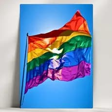 Quadros Decorativos LGBT+ Artístico - Bandeira Erguida - Feito em Mdf - com Fita Adesiva