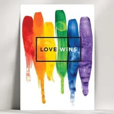 Quadros Decorativos LGBT+ Artístico - Love Wins - Feito em Madeira - com Fita Adesiva - Envio Imediato