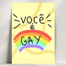 Quadros Decorativos Frases LGBT+ - Você é Gay - Em Mdf - com Fita Adesiva - Envio Imediato