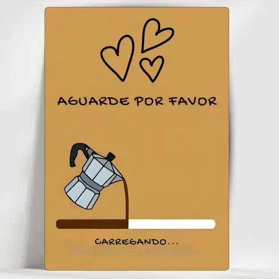 Quadro Decorativo Cantinho do Café - Aguarde Por Favor - Em MDF - com fita adesiva - Envio Imediato