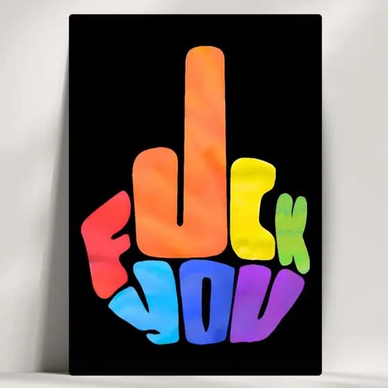 Quadros Decorativos LGBT+ Artístico - Fuck You - Feito em Madeira - com Fita Adesiva - Envio Imediato