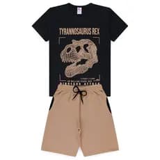 Conjunto Infantil Verão Masculino Tyrannosaurus Rex