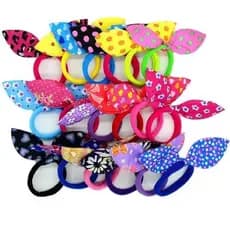 Kit 12-24-48 Unidades xuxinha /Rabicó de cabelo Elásticos Schrunchies Infantil e Adulto Cores Sortidas Amarrador de Cabelo