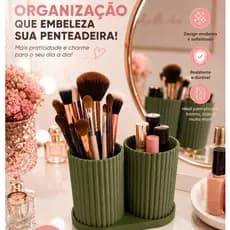 Organizador Multiuso Canelado 3 Peças - Porta Canetas -  Porta Pincéis - Porta Maquiagem - Organizador de Mesa