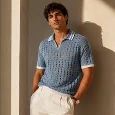 Polo Tricot Camisa Vazada Premium Inspirada Na Argentina Elegante Leve Moderna Confortável Macio