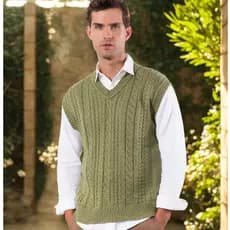 Colete Masculino Tricô Gola V Trançado Elegante Social Casual Inverno Confortável Trança Tricot