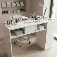 Mesa Para Manicure Com Coletor Sugador Bancada Nail Designer Aspirador de Pó Unhas Escrivaninha