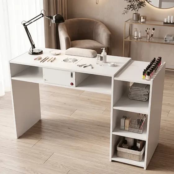 Mesa Bancada Para Manicure Com Sugador / Coletor De Pó Unhas em Gel Pra Nail Designer Nichos