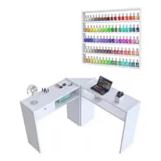 Mesa Manicure Para Salao Gaveta + Expositor Porta Esmaltes