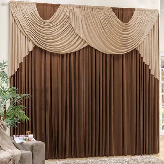 Cortina Emilly 6,00m x 2,80m Para Sala Ou Quarto