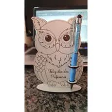 Porta caneta coruja dias dos professor em MDF 3mm