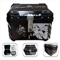Bauleto Baú Universal Com Suporte Para Moto Motocicleta 45 Litros Preto