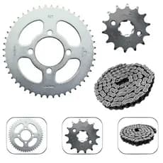 Kit Relação Transmissão Moto Yamaha XTZ 125 2000 Até 2008 Aço 1045